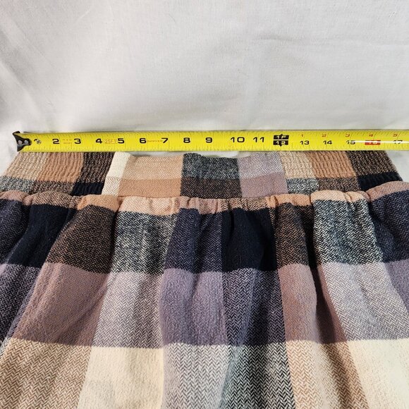 Kavu Women’s Sz LARGE Plaid Skirt All Cotton Designer Fashion Pull On Stretch - Picture 2 of 10